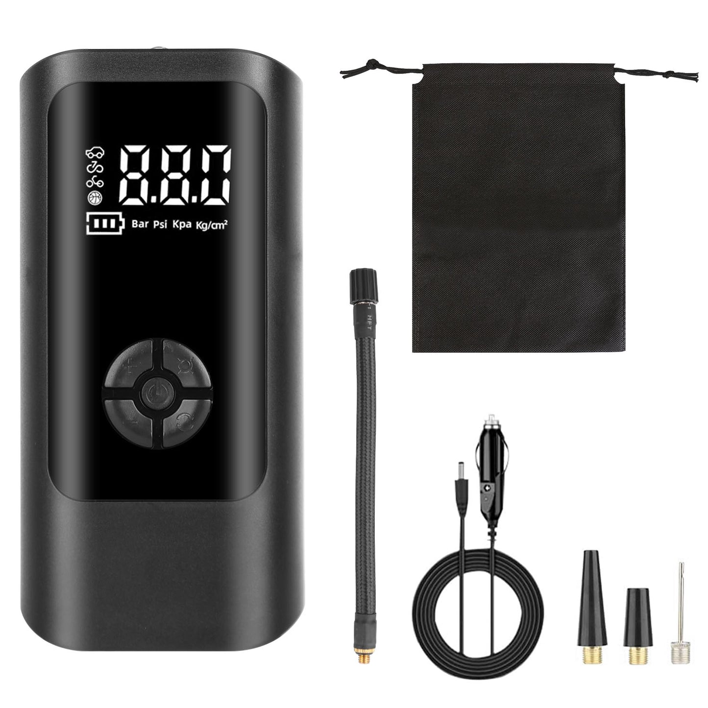 Car Tire Inflator Pump Portable Car Air Compressor Corded Electric Air Pump With LED Light