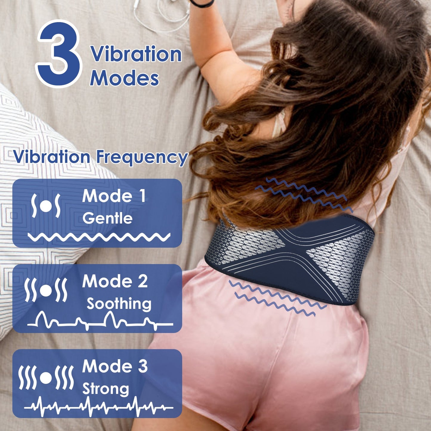 Lower Back Massager Heating Pad Cordless Heating Pad With Air Compression Vibration For Back Belly Waist Shoulder Pain Relief
