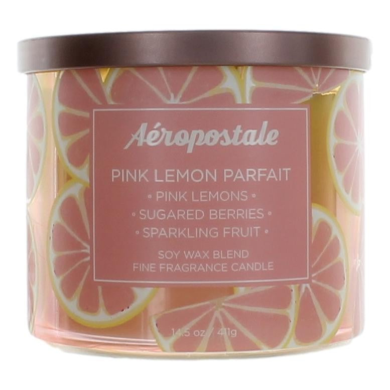 Aeropostale 14.5 Oz Soy Wax Blend 3 Wick Candle- Pink Lemon Parfait