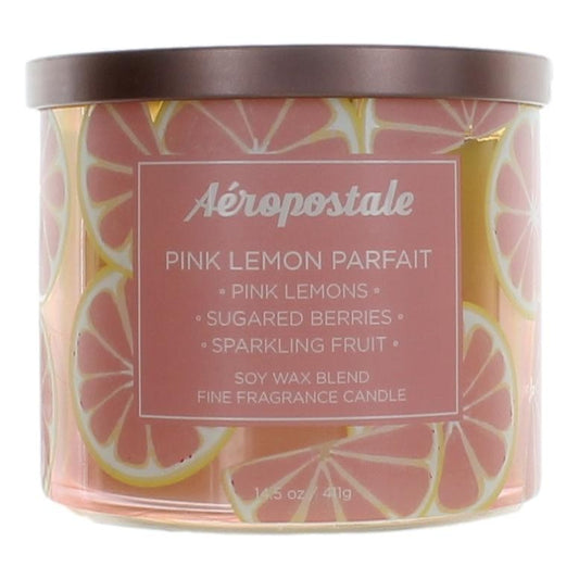 Aeropostale 14.5 Oz Soy Wax Blend 3 Wick Candle- Pink Lemon Parfait
