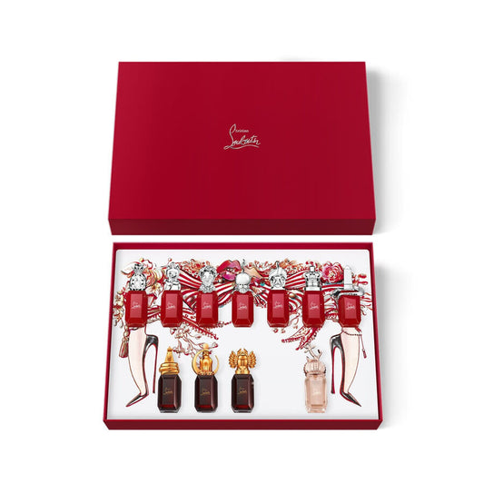 Christian Louboutin 10 * 4 Ml Eau De Parfum Mini Set: Loubifunk + Loubidoo + Loubikiss + Loubirouge + Loubiraj + Loubicrown + Loubicroc + Loubicharme Intense + Loubiprince Intense + Loubiluna Intense
