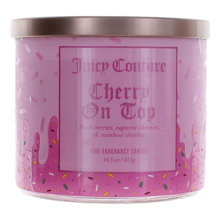 Juicy Couture 14.5 Oz Soy Wax Blend 3 Wick Candle- Cherry On Top