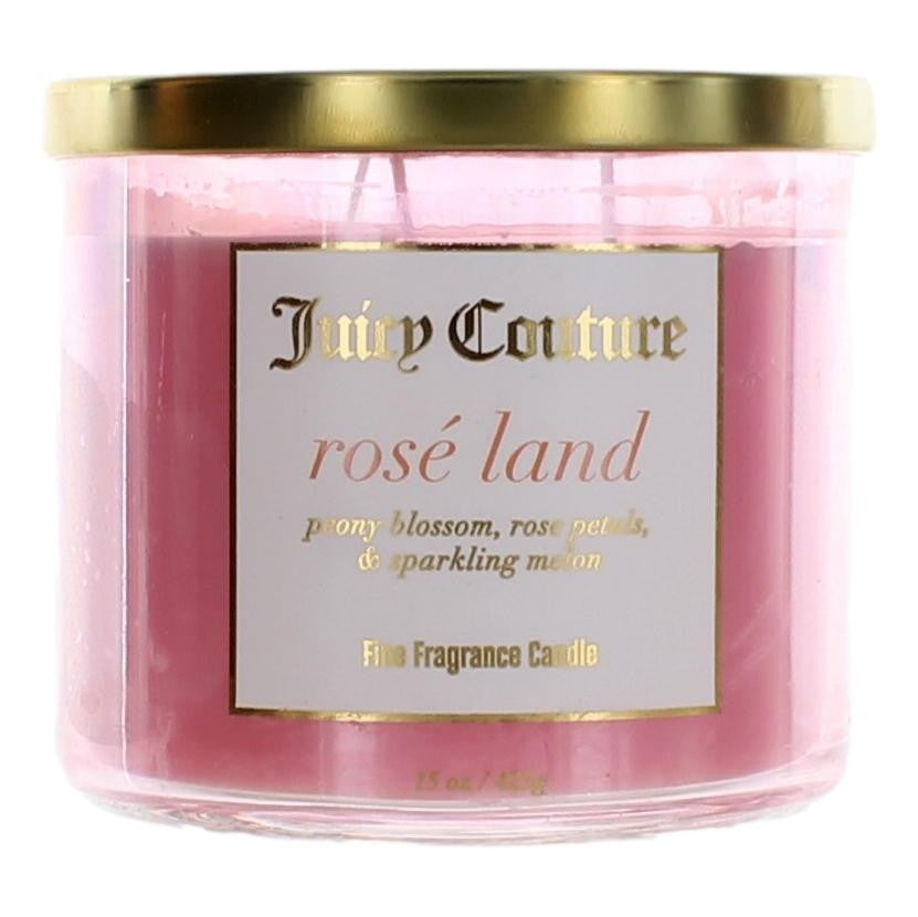 Juicy Couture 14.5 Oz Soy Wax Blend 3 Wick Candle- Rose Land