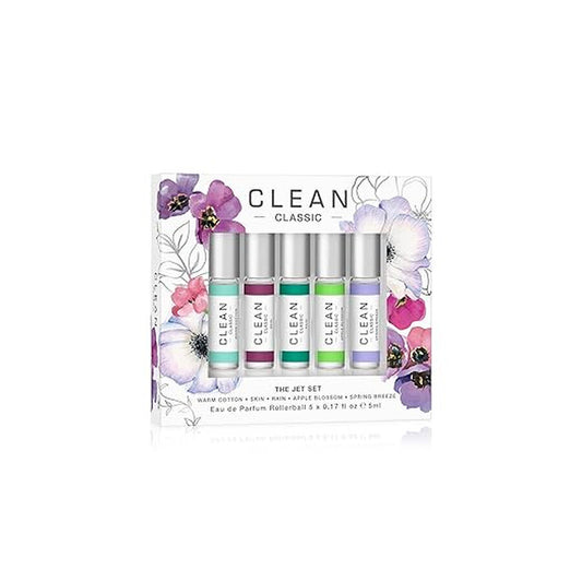 Clean Classic 5 X 5 Ml Eau De Parfum Rollerball Set: Warm Cotton + Skin + Rain + Apple Blossom + Spring Breeze