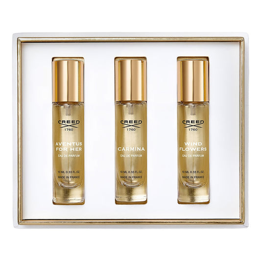 Creed 3 * 0.33 Eau De Parfum Spray Set For Women: Aventus For Her + Carmina + Wind Flowers