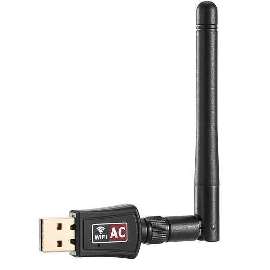 USB WiFi Adapter AC600Mbps 5G/2.4G Dual Band 802.11ac Wireless Network Adapter w/ 2dBi External Antennas For PC Desktop Laptop