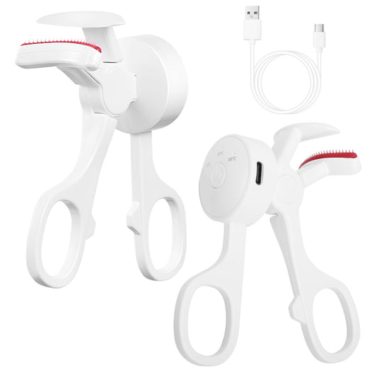 2Pcs Heated Eyelash Curler Electric USB Rechargeable Eyelash Curler Anti-Burn Compact with Comb Heat up Fast Within 8S for All Eye Shapes for Women Ma