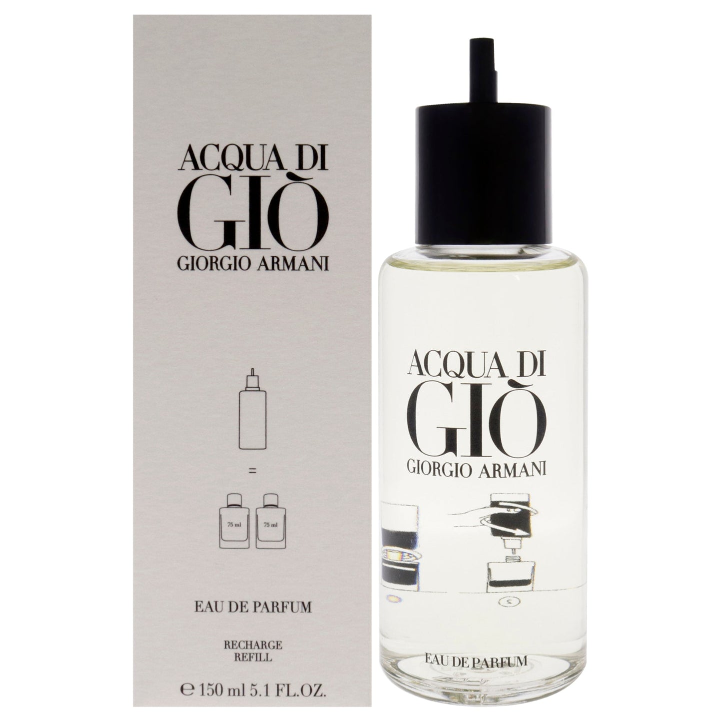 Acqua Di Gio by Giorgio Armani Eau De Parfum Refill 5.1 oz for Men