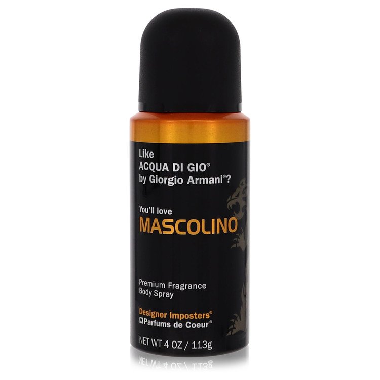 Designer Imposters Mascolino By Parfums De Coeur Body Spray 4 Oz For Men