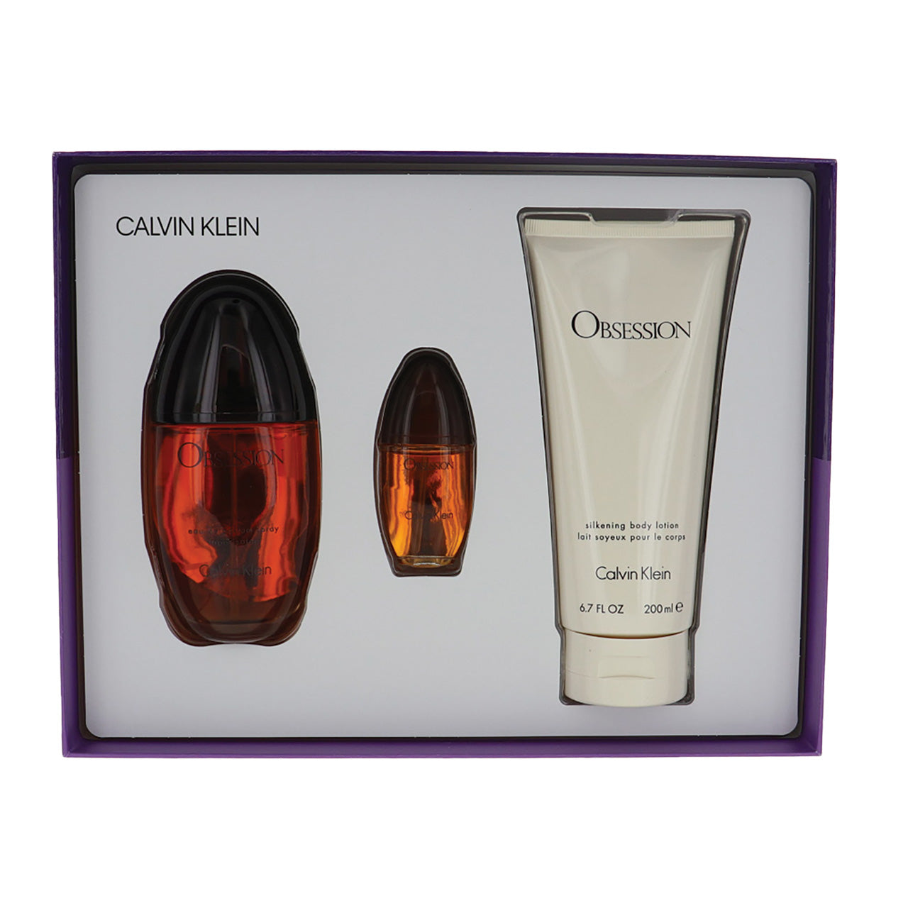 Obsession Gift Set 3Pcs.(3.3 EDP Spray +.6.7 Oz. Body Lotion + 0.5 Oz. EDP Spray) Women