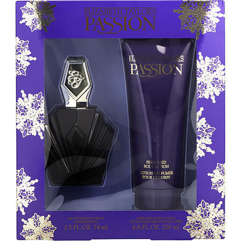 Elizabeth Taylor Passion 2 Pcs Set For Women: 2.5 Eau De Toilette Spray + 6.8 Body Lotion