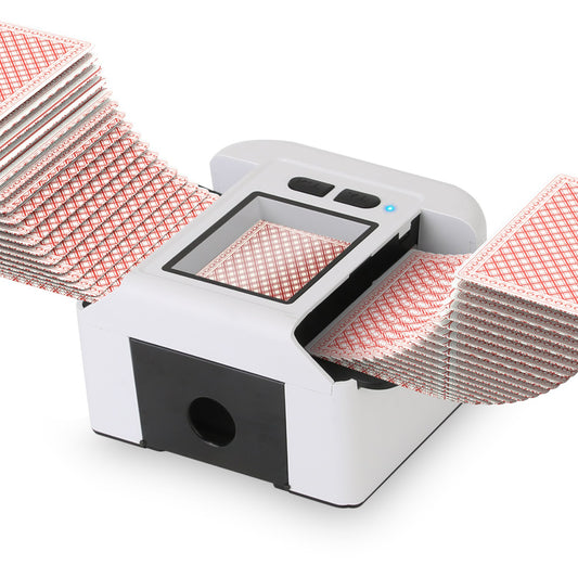 2 Deck Rechargeable Automatic Card Shuffler Professional Card Shuffler for for Texas Hold\'em Poker UNO with Auto Manual Mode Handheld Desktop