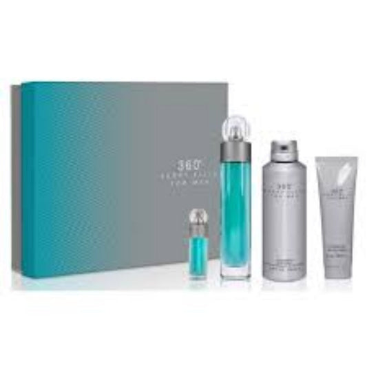 360 4 Pcs. Gift Set: 3.4Oz EDT Spray 6.8Oz Body Spray 3.0Oz Shower Gel 7.5Ml EDT Spray For Men