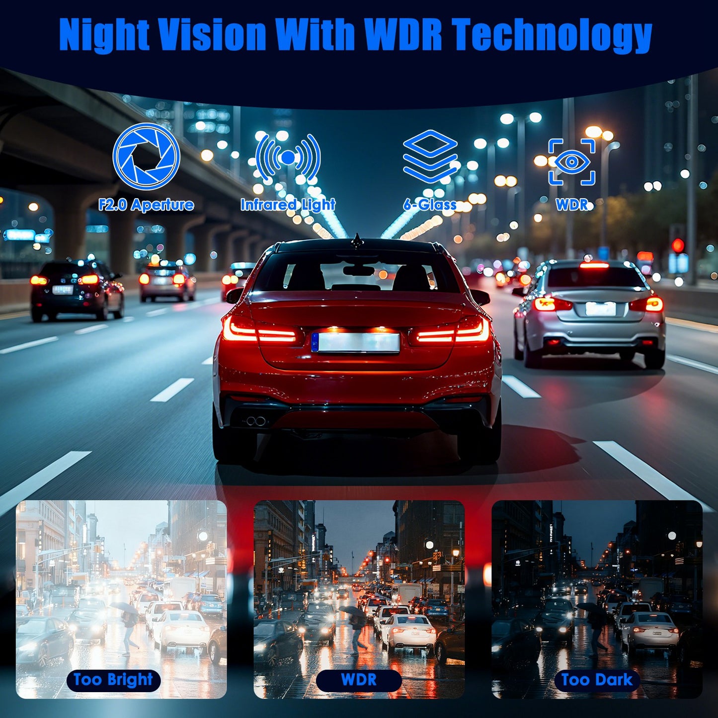 4 Channel Car Dash Cam With 128G MMC Card 1080P Front 720P Left Right 480P Rear G-Sensor Parking Monitor Loop Recording Night Vision 360 Degree Surveillance Car Camera
