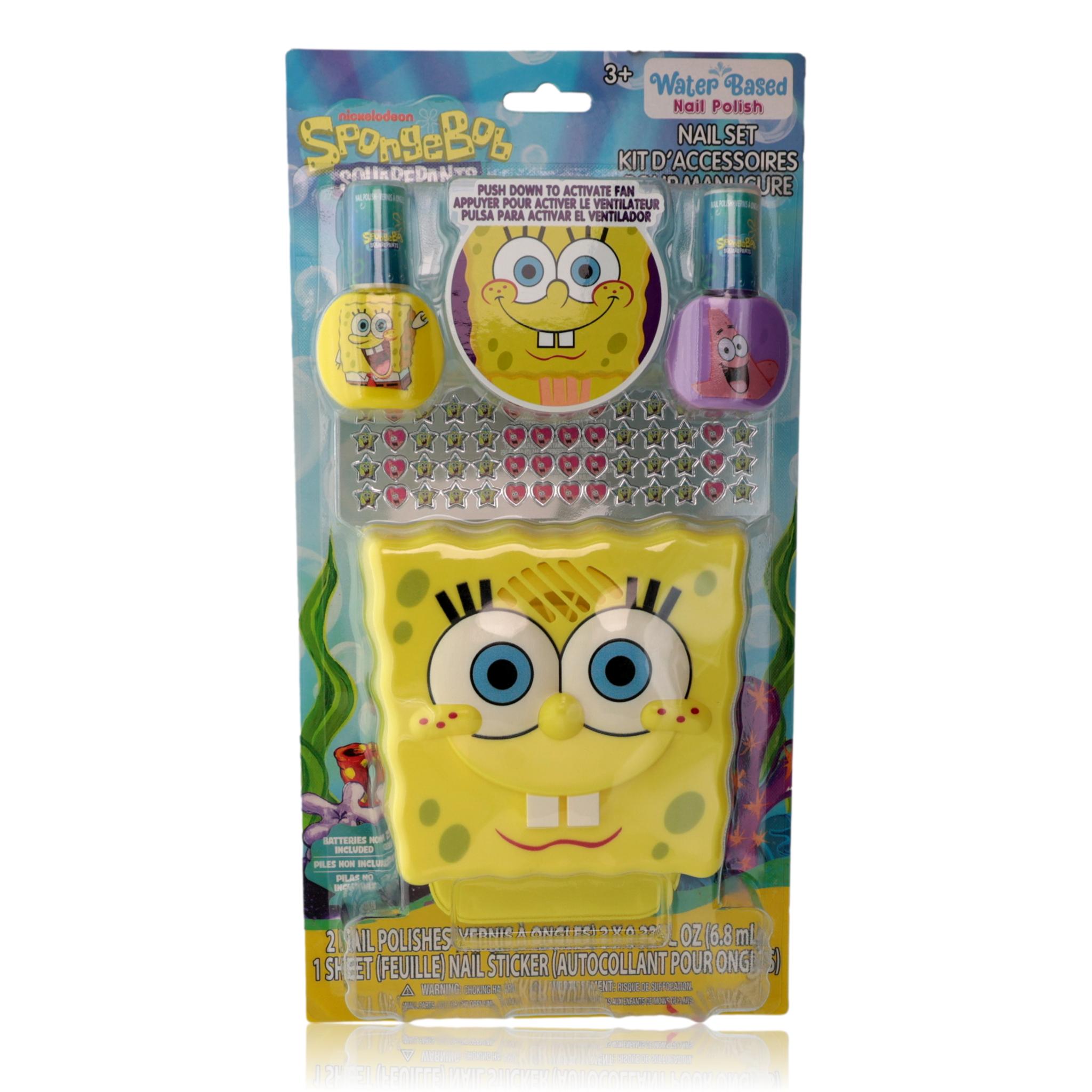 Spongebob Nail Set With Nail Dryer By Spongebob Squarepants, 14 Piece Set For Kids