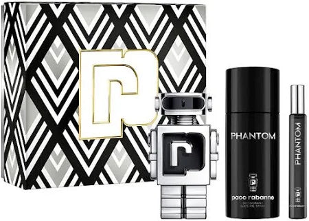 Paco Rabanne Phantom 3 Pcs Gift Set: 3.4 Fl.Oz. EDT Spray 10Ml EDT 5Oz. Deodorant For Men