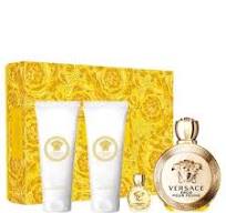 Versace Eros Pour Femme 4 Pcs Set: 3.4Oz EDP Spray 3.4Oz Body Lotion 3.4Oz Gel 5Ml EDP For Women