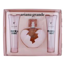Ariana Grande Thank You Next 3 Pcs.Gift Set: 3.4Oz EDP Spray, 3.4Oz Body Souffle, 3.4Oz Shower Gel For Women