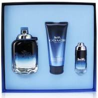Coach New York Blue By Coach 3 Pcs. Gift Set: 100Ml EDT Spray +100Ml Shower Gel + 7.5Ml EDT Spray For Men