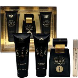 Gold By Nb 4 Pc Gift Set (EDT 100 Ml + EDT 20 Ml + Aftershave 130 Ml + Shower Gel 130 Ml) For Men