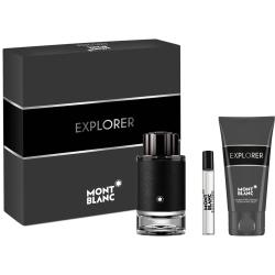 Mont Blanc Explorer 3 Pc Gift Set : 3.3 EDP + 0.25 EDP For Menini + 3.3 After Shower Gel For Men.