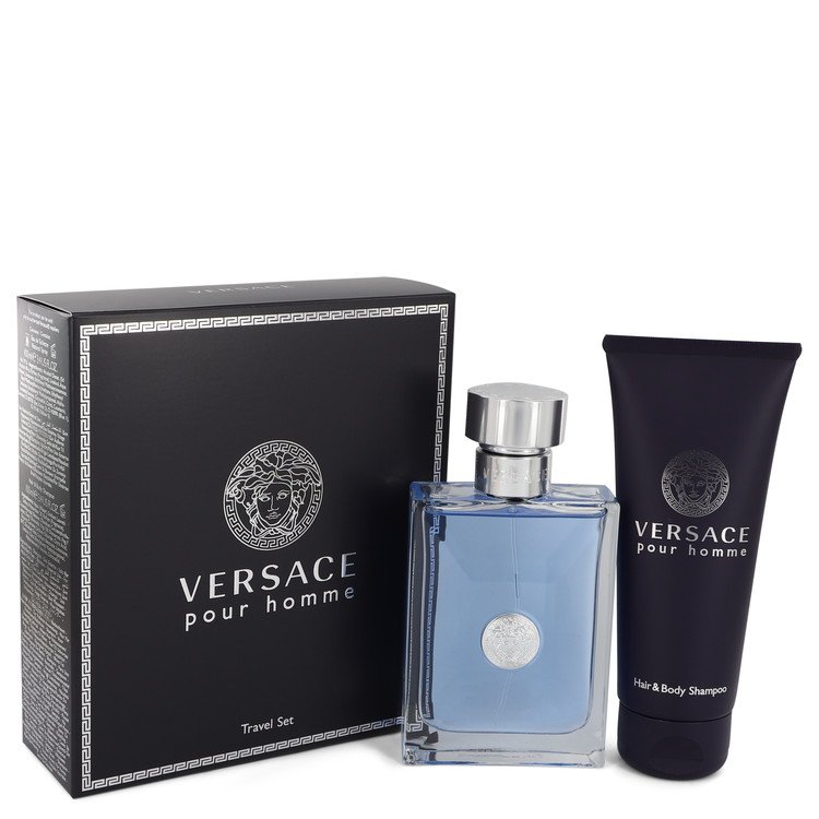 Versace Pour Homme By Versace Gift Set 3.4 Oz Eau De Toilette Spray + 3.4 Oz Shower Gel For Men