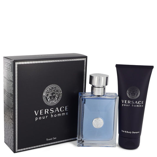 Versace Pour Homme By Versace Gift Set 3.4 Oz Eau De Toilette Spray + 3.4 Oz Shower Gel For Men